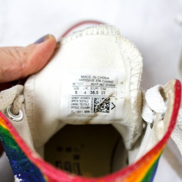 Converse All Star High Tops Rainbow Paint … - Picture 8 of 9